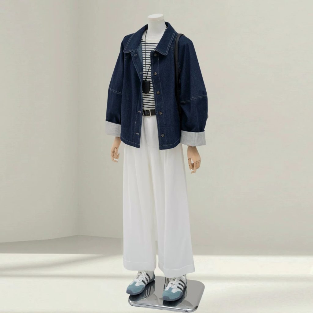 Korean Retro Denim Jacket Women Short 2026 Spring Autumn New Petite Loose Casual Jacket