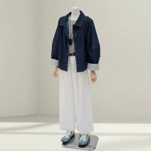 Korean Retro Denim Jacket Women Short 2026 Spring Autumn New Petite Loose Casual Jacket